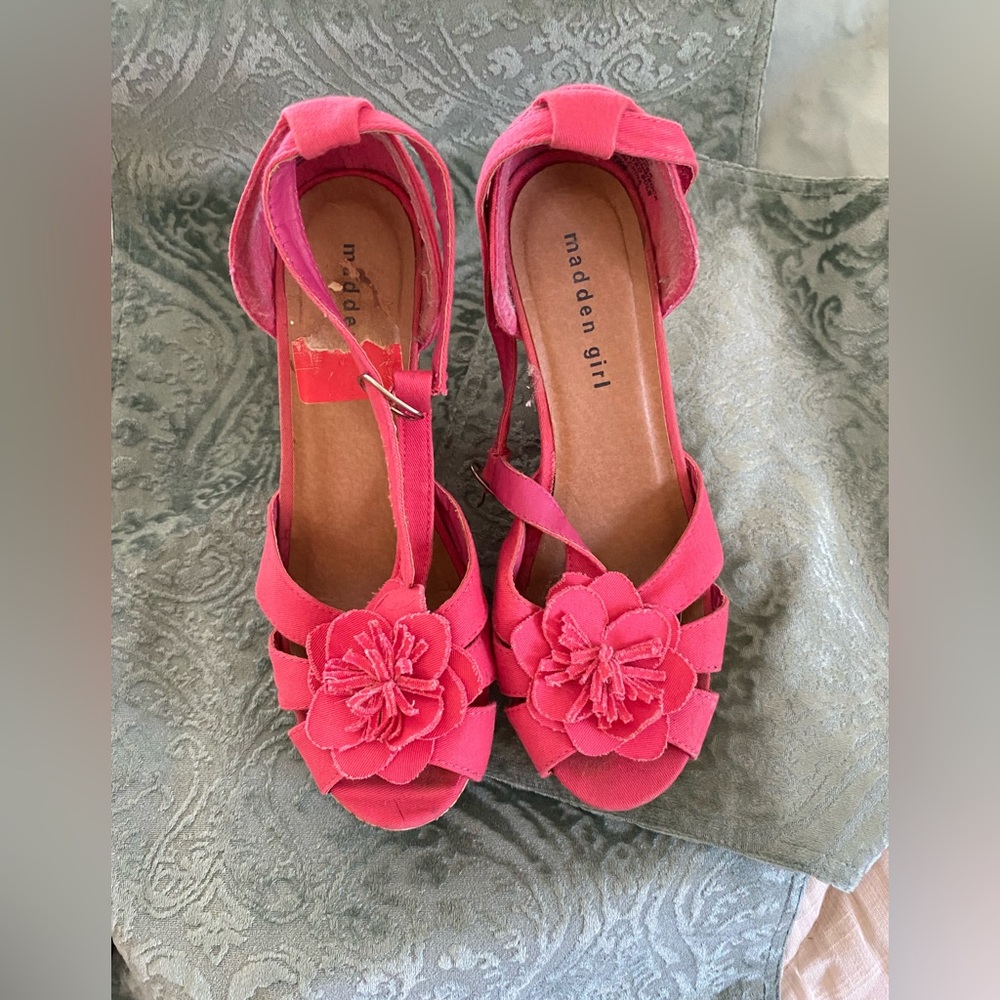 Madden Girl Fuchsia (hot pink) Floral Sandals